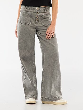 Vaquero de tiro alto con botones