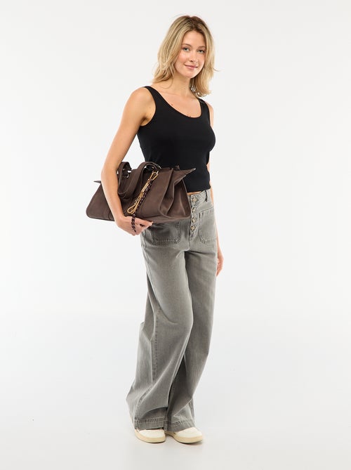 Vaquero de tiro alto con botones - Kiabi