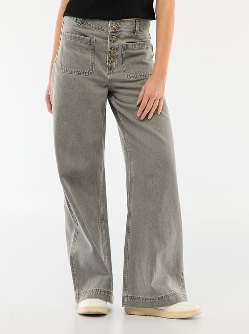 Vaquero de tiro alto con botones - Kiabi