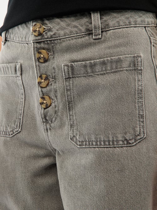 Vaquero de tiro alto con botones - Kiabi