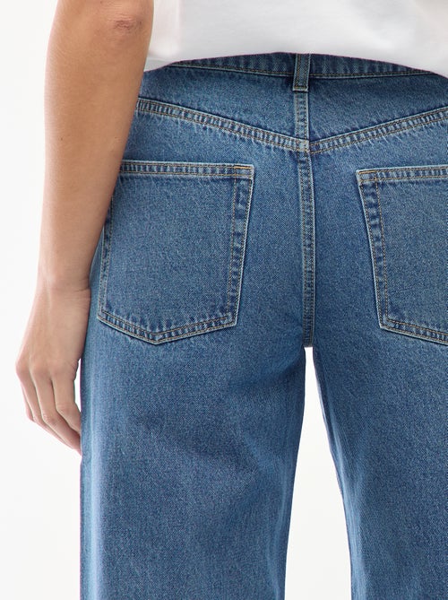 Vaquero de tiro alto corte ancho / wide leg + 2 tonos de vaqueros - Kiabi