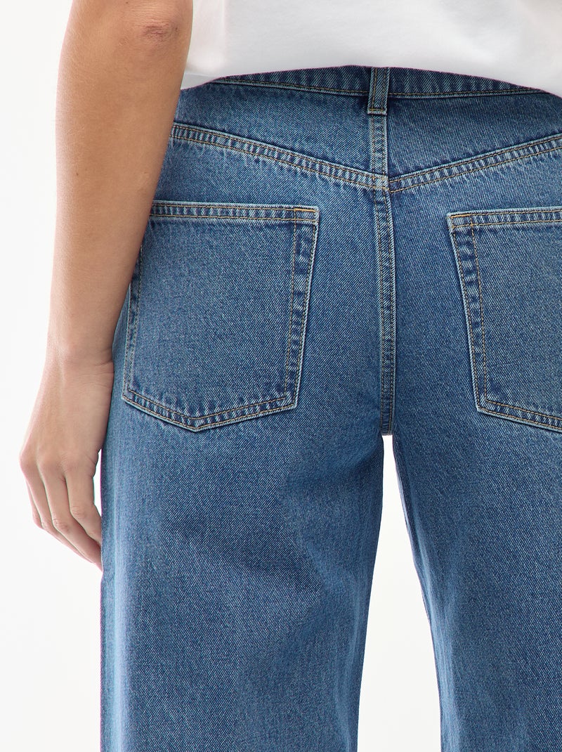 Vaquero de tiro alto corte ancho / wide leg + 2 tonos de vaqueros Azul - Kiabi