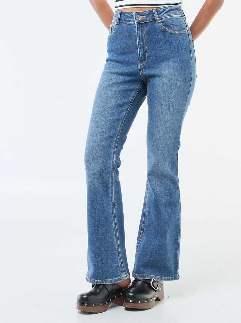 Vaquero de tiro alto corte flare/bootcut - L32 Azul - Kiabi