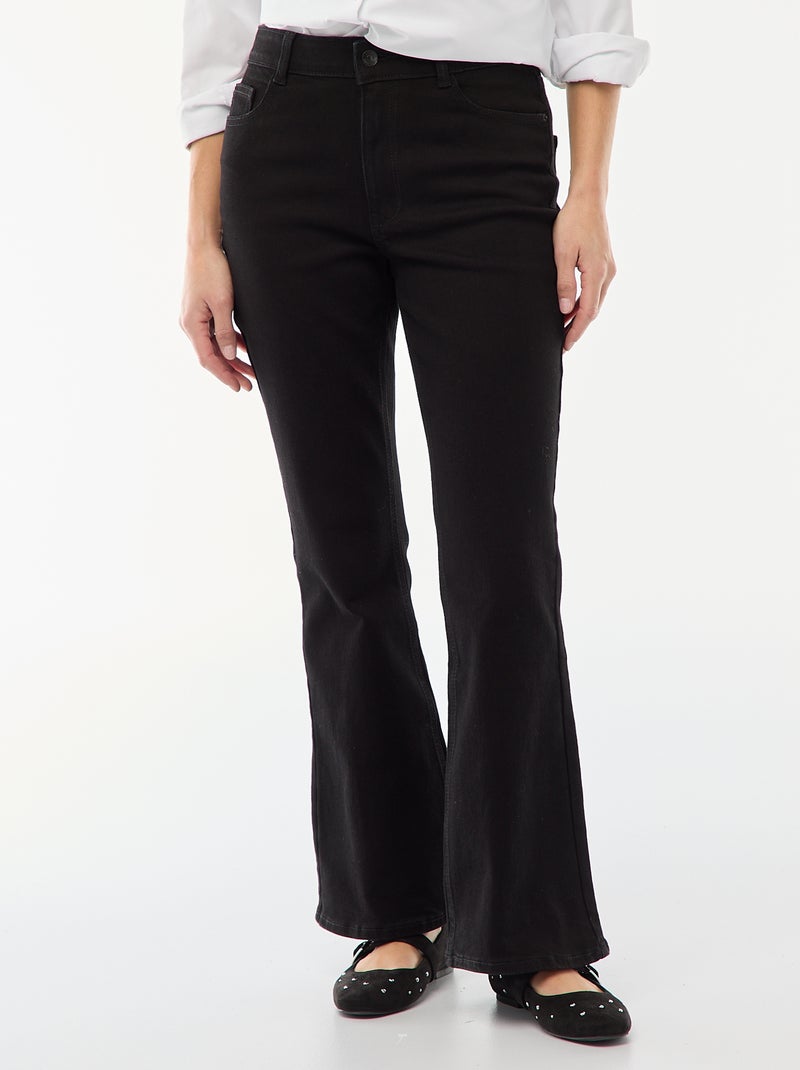 Vaquero de tiro alto corte flare/bootcut - L32 Negro - Kiabi