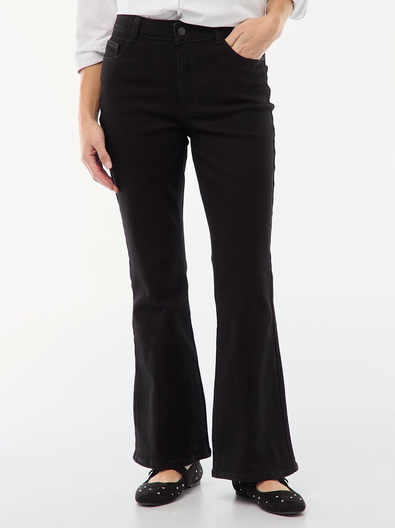 Vaquero de tiro alto corte flare/bootcut - L34 Negro - Kiabi