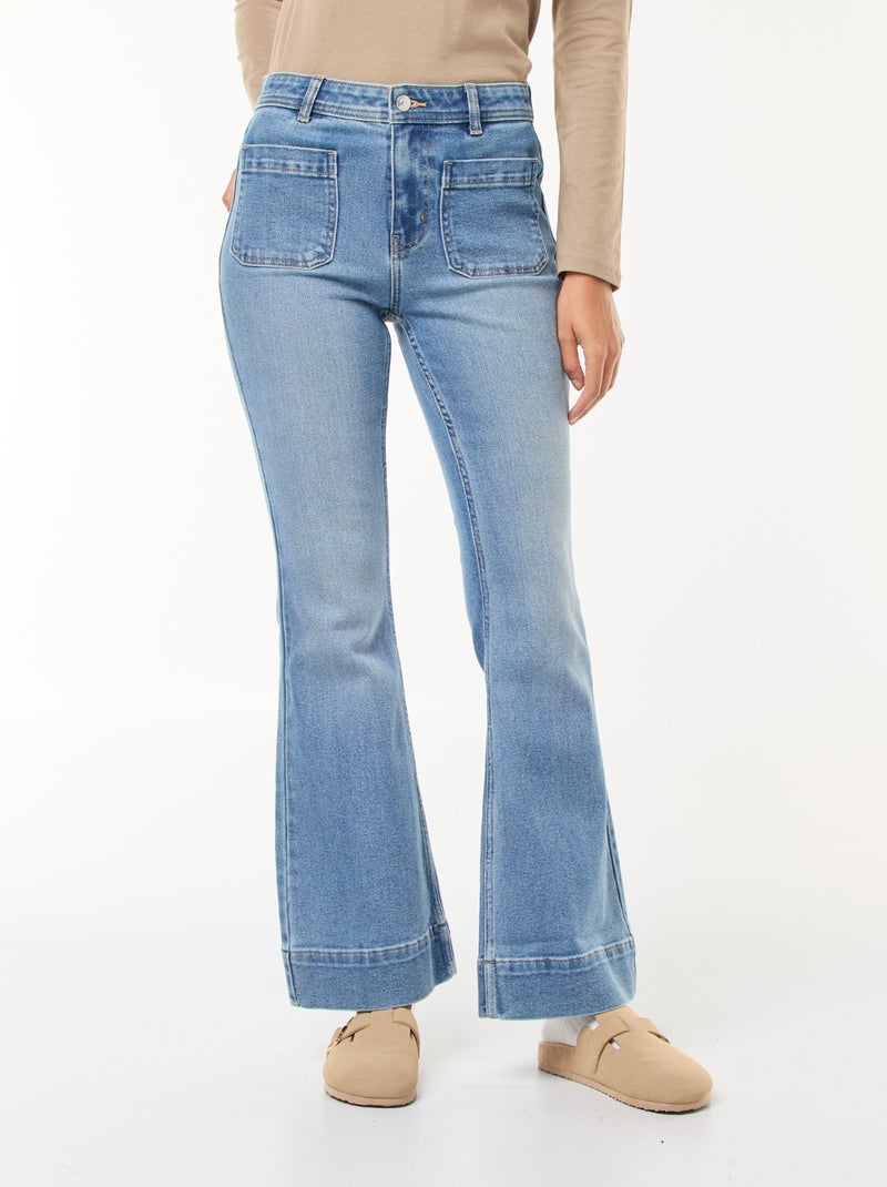 Vaquero de tiro alto corte flare/bootcut Azul - Kiabi