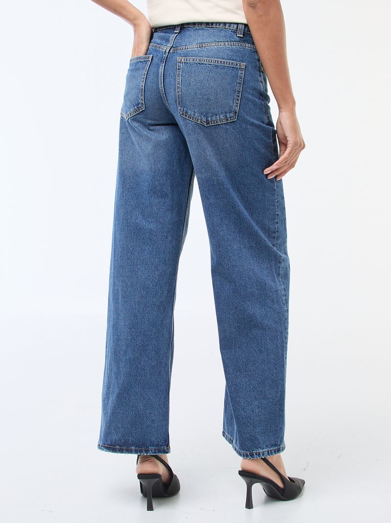 Vaquero de tiro alto wide leg Azul - Kiabi