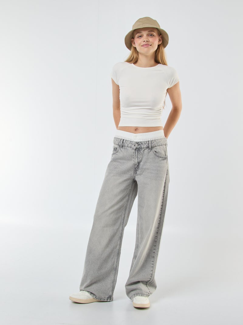 Vaquero efecto calzoncillo baggy Gris - Kiabi