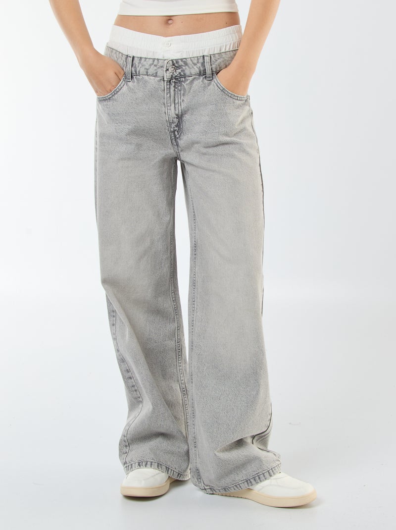 Vaquero efecto calzoncillo baggy Gris - Kiabi