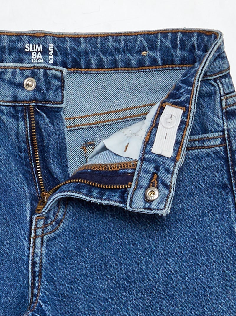 Vaquero elástico con cintura ajustable AZUL - Kiabi