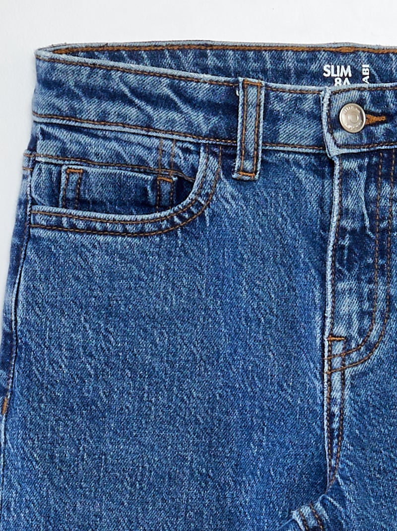 Vaquero elástico con cintura ajustable AZUL - Kiabi