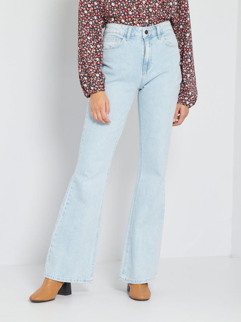 Vaquero flare de talle alto AZUL - Kiabi