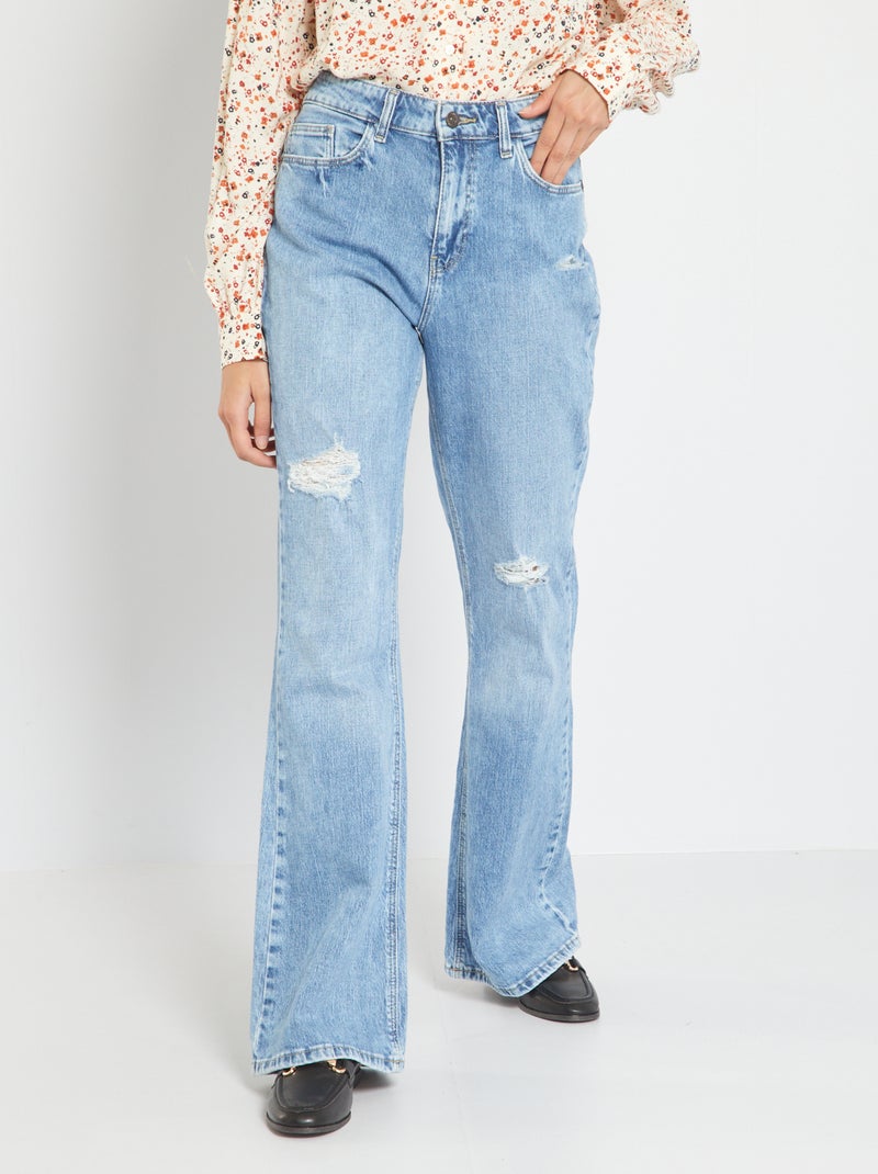 Vaquero flare de talle alto AZUL - Kiabi