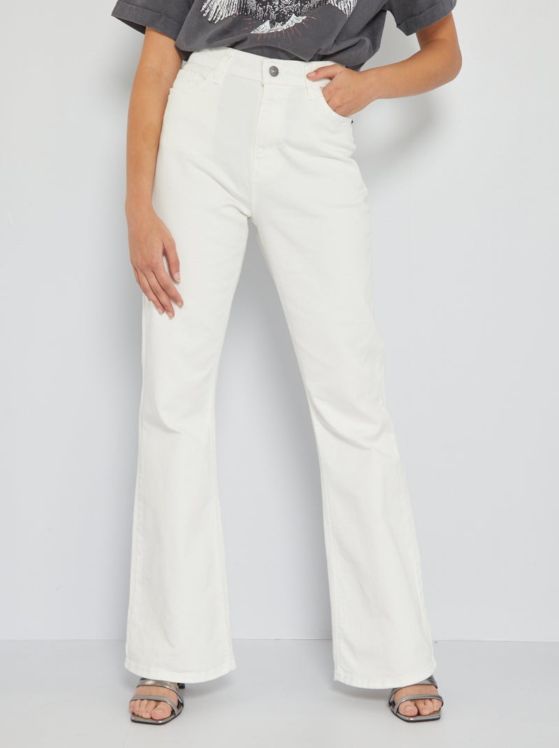 Vaquero flare de talle alto BLANCO - Kiabi