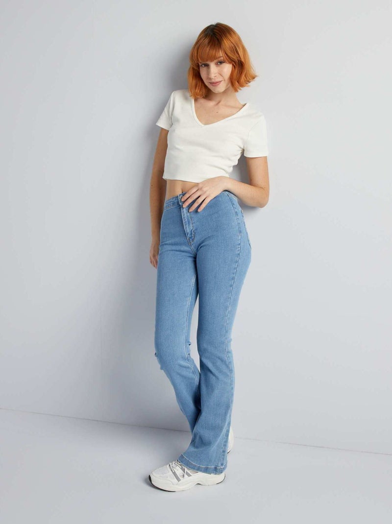 Vaquero flare/bootcut de talle alto AZUL - Kiabi