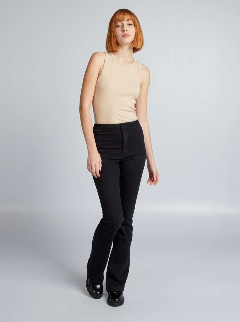 Vaquero flare/bootcut de talle alto NEGRO - Kiabi