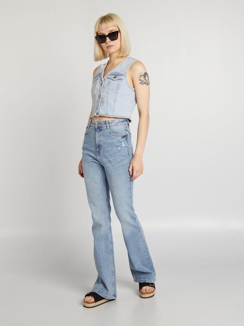 Vaquero flare/bootcut de tiro alto AZUL - Kiabi