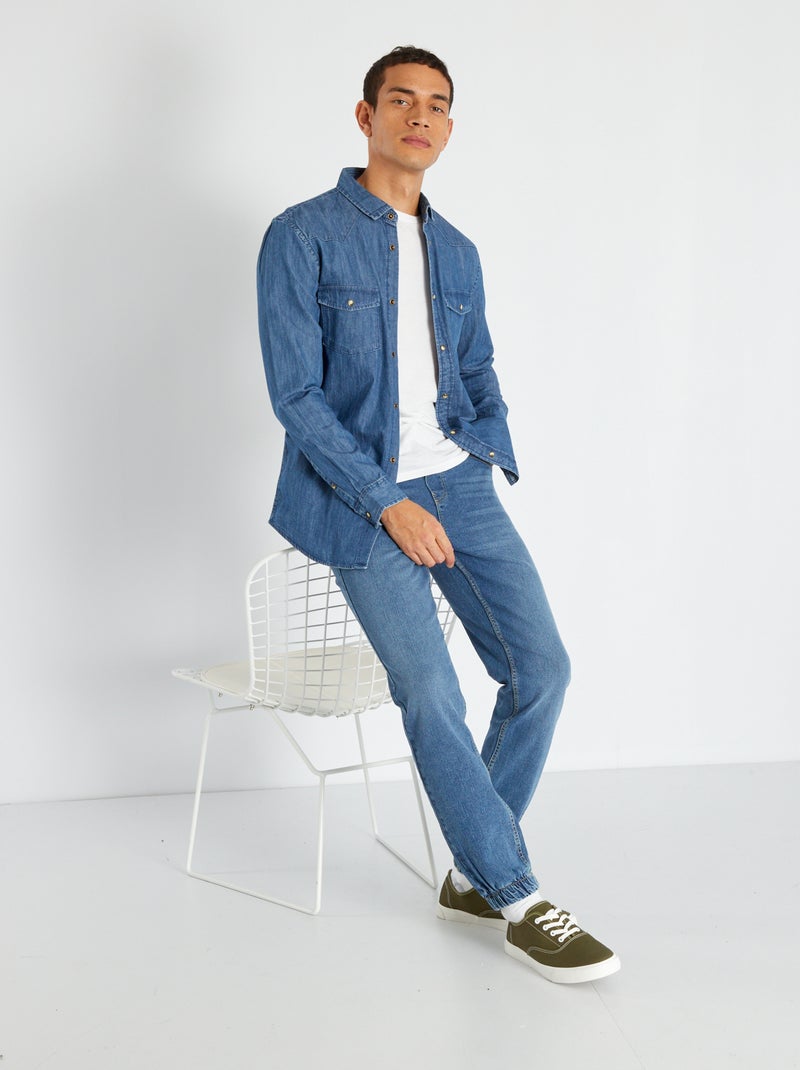Vaquero jogger con cintura elástica AZUL - Kiabi