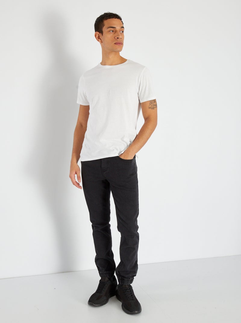 Vaquero jogger con cintura elástica GRIS - Kiabi