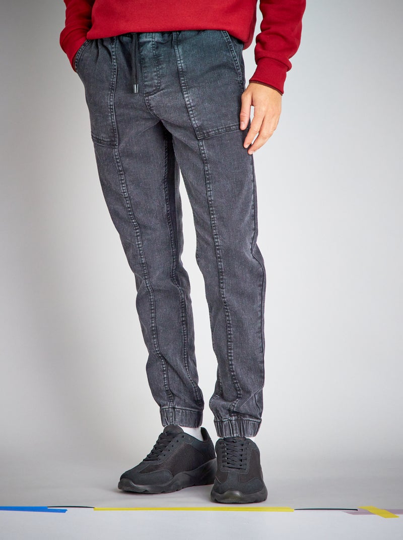 Vaquero jogger con cintura elástica GRIS - Kiabi