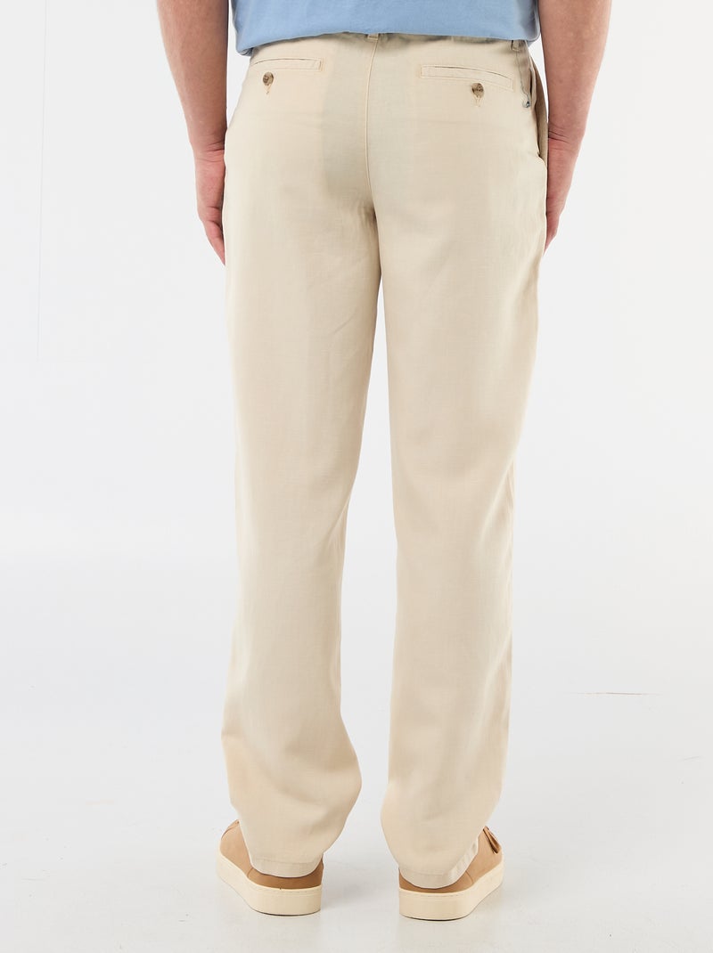 Vaquero liso en material ligero y suave Beige - Kiabi