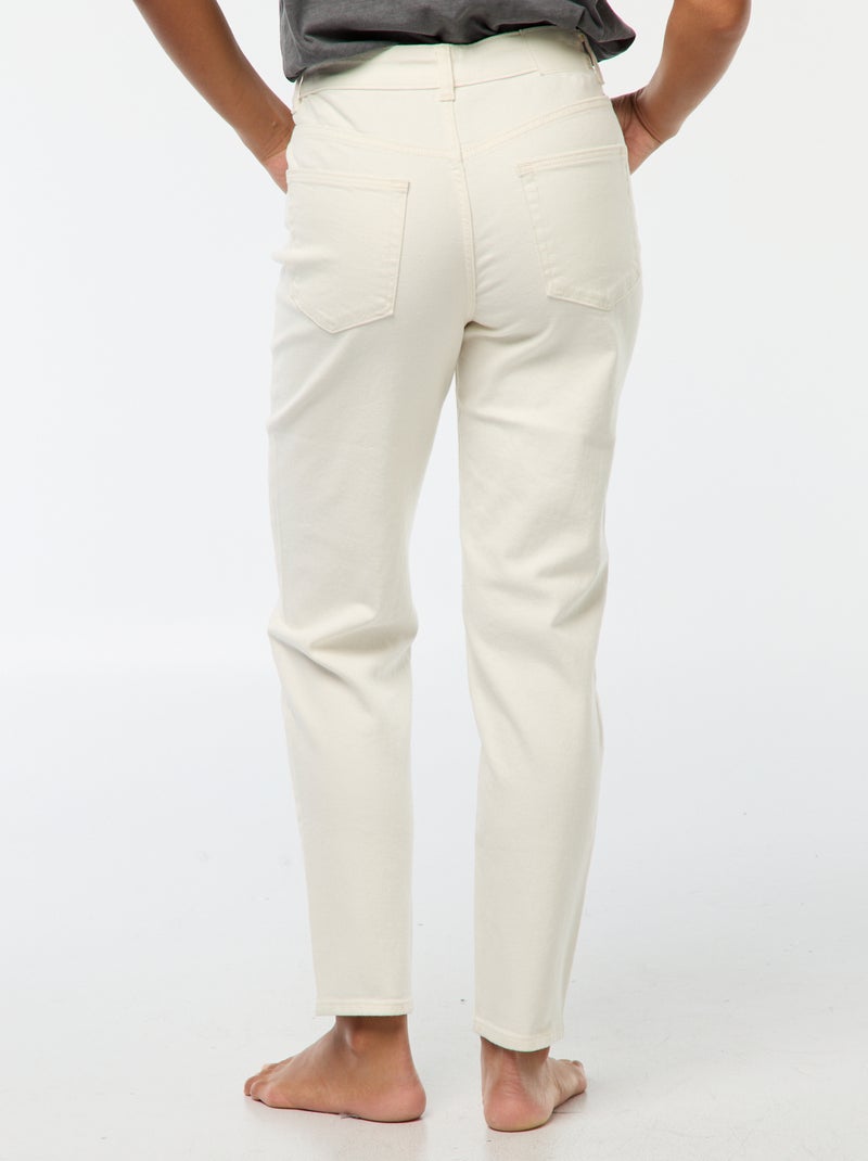 Vaquero mom con 5 bolsillos L34 Blanco - Kiabi