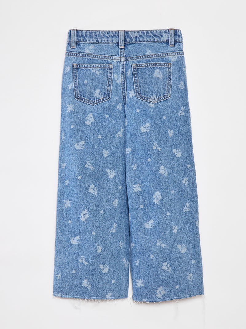 Vaquero mom con motivo floral AZUL - Kiabi