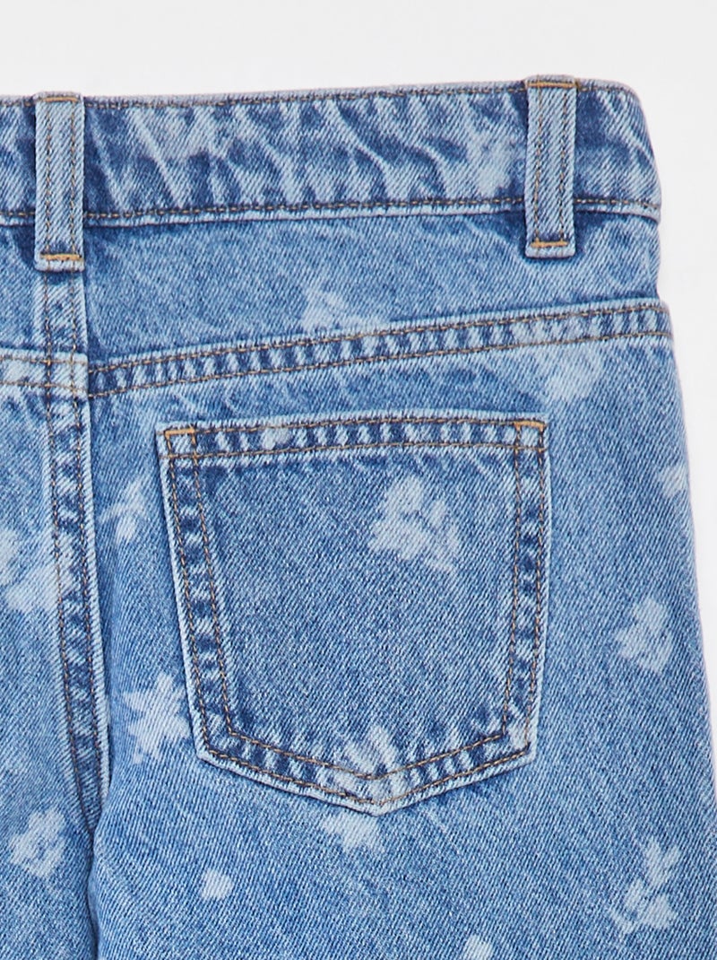 Vaquero mom con motivo floral AZUL - Kiabi
