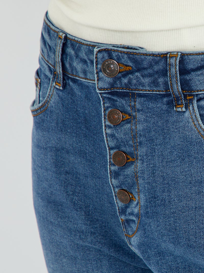 Vaquero mom con talle muy alto - L32 AZUL - Kiabi