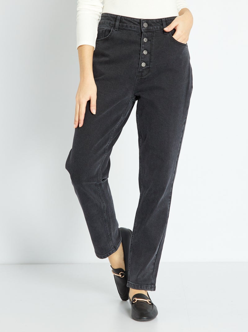 Vaquero mom con talle muy alto - L34 NEGRO - Kiabi