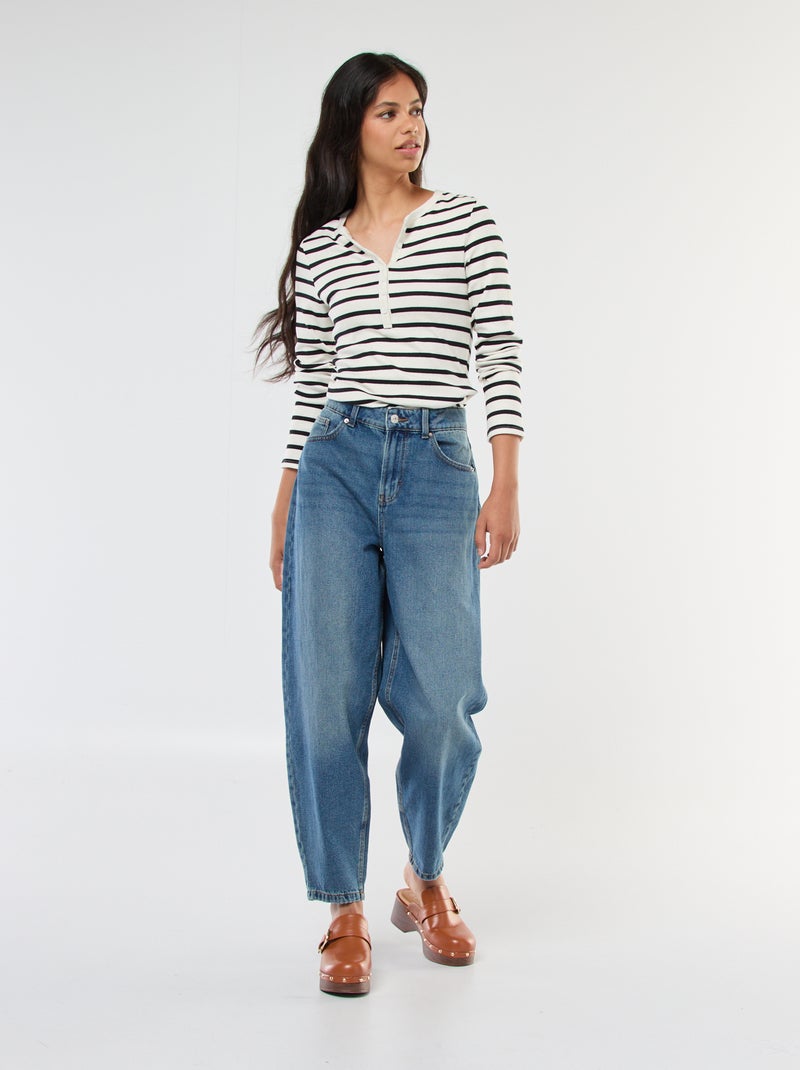 Vaquero mom de talle alto Azul - Kiabi