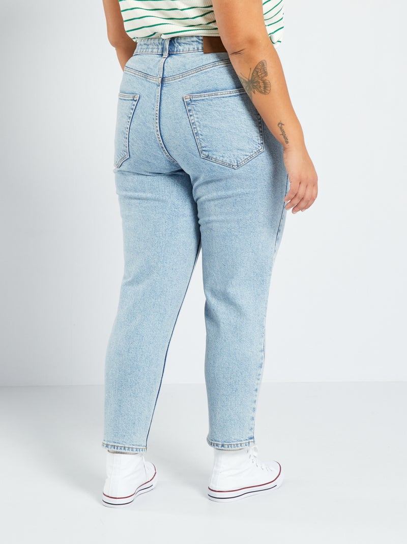 Vaquero mom de talle alto con bolsillos - L32 Azul - Kiabi