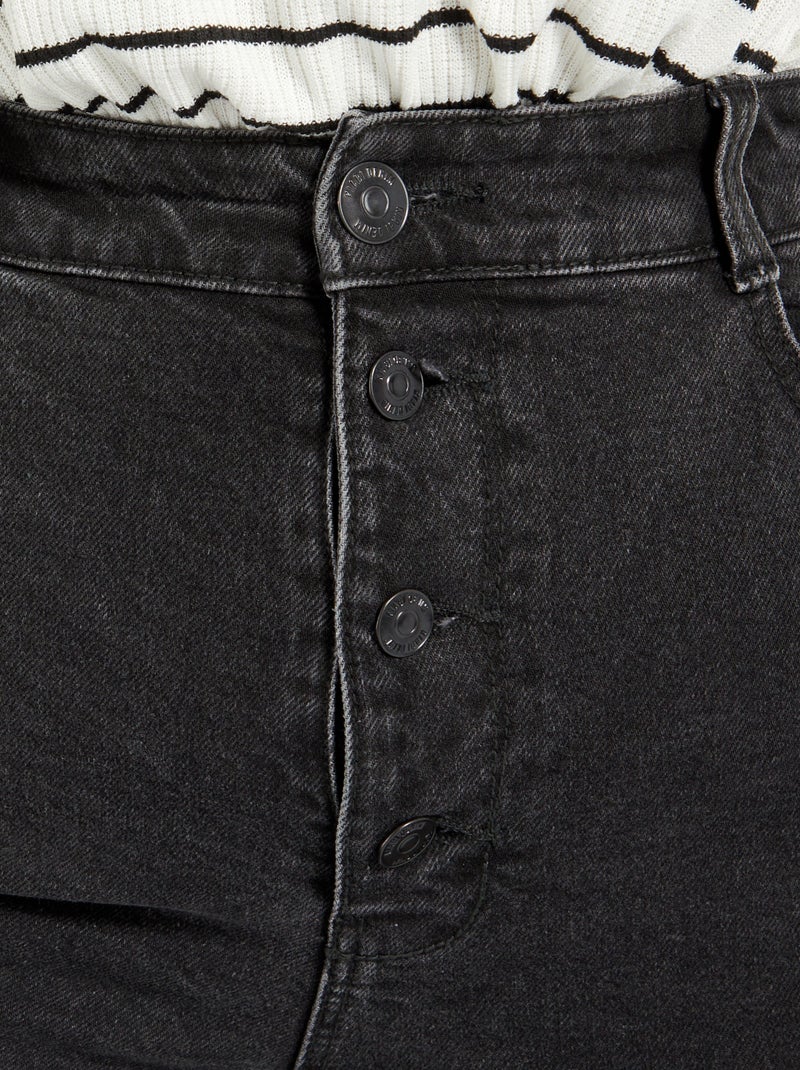 Vaquero mom de talle alto con bolsillos - L32 NEGRO - Kiabi