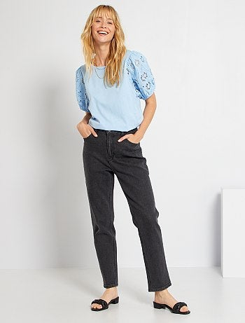 Vaqueros boyfriend Mujer | gris | Kiabi
