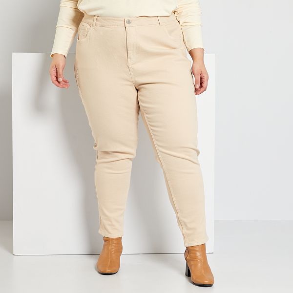 Vaquero mom efecto destroy tallas grandes mujer - BEIGE - Kiabi - 22,00€
