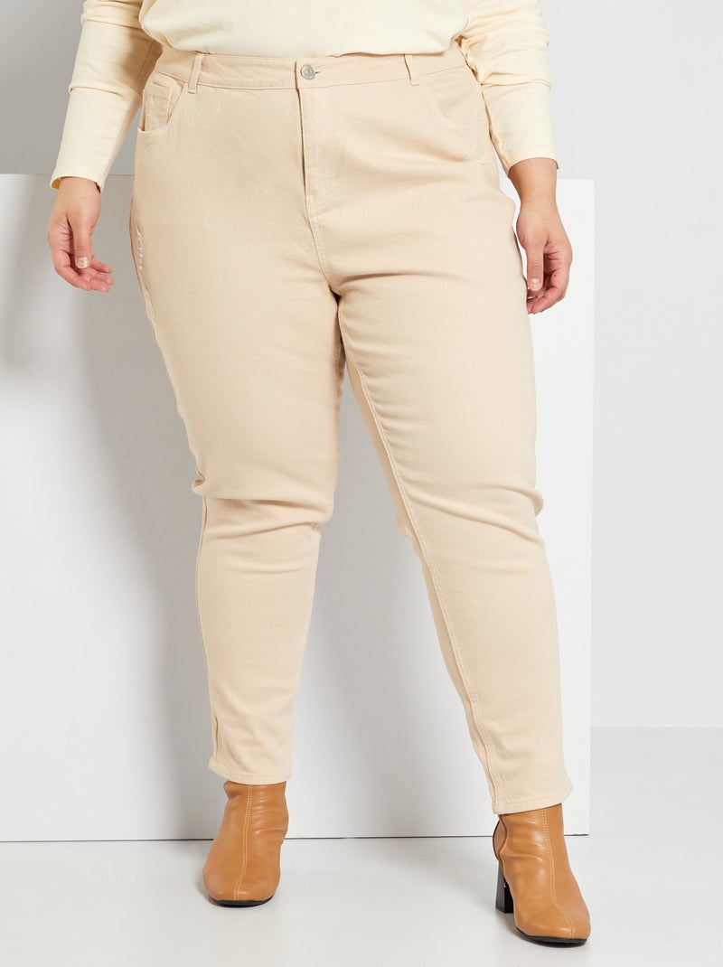 Vaquero mom efecto destroy BEIGE - Kiabi