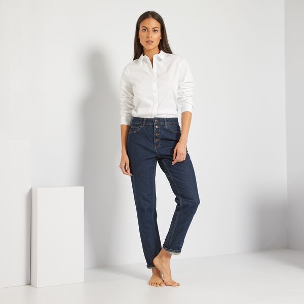 Vaquero mom talle alto L26 Mujer talla 34 a 48 - AZUL - Kiabi - 18,00€