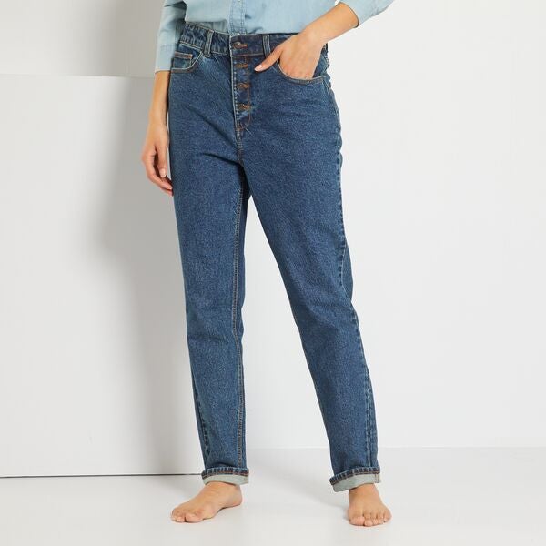 Vaquero mom talle alto L26 Mujer talla 34 a 48 - AZUL - Kiabi - 18,00€