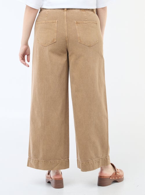 Vaquero palazzo de sarga de talle alto - Kiabi