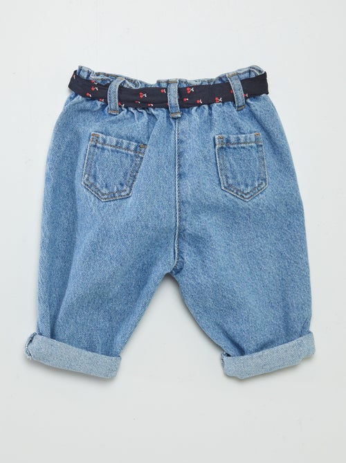 Vaquero paperbag + cinturón con motivo - Kiabi