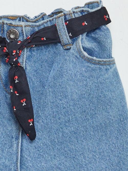 Vaquero paperbag + cinturón con motivo - Kiabi