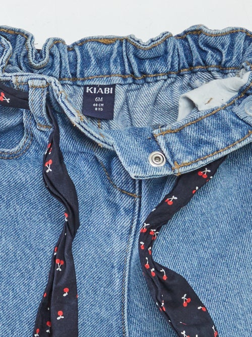 Vaquero paperbag + cinturón con motivo - Kiabi