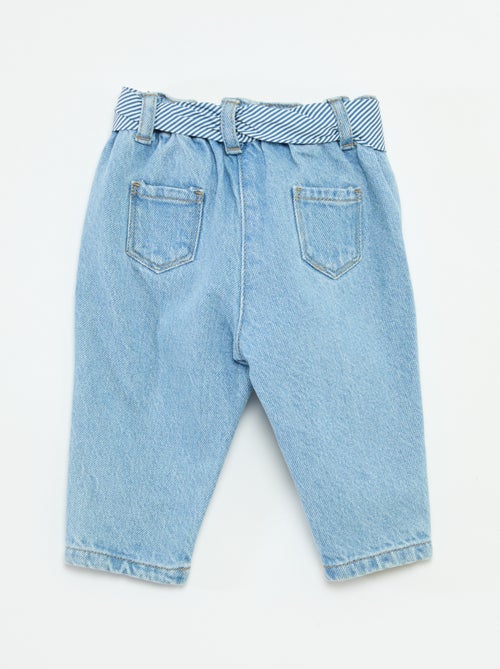 Vaquero paperbag + cinturón con motivo - Kiabi