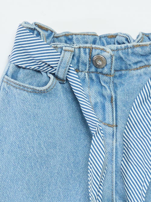 Vaquero paperbag + cinturón con motivo - Kiabi