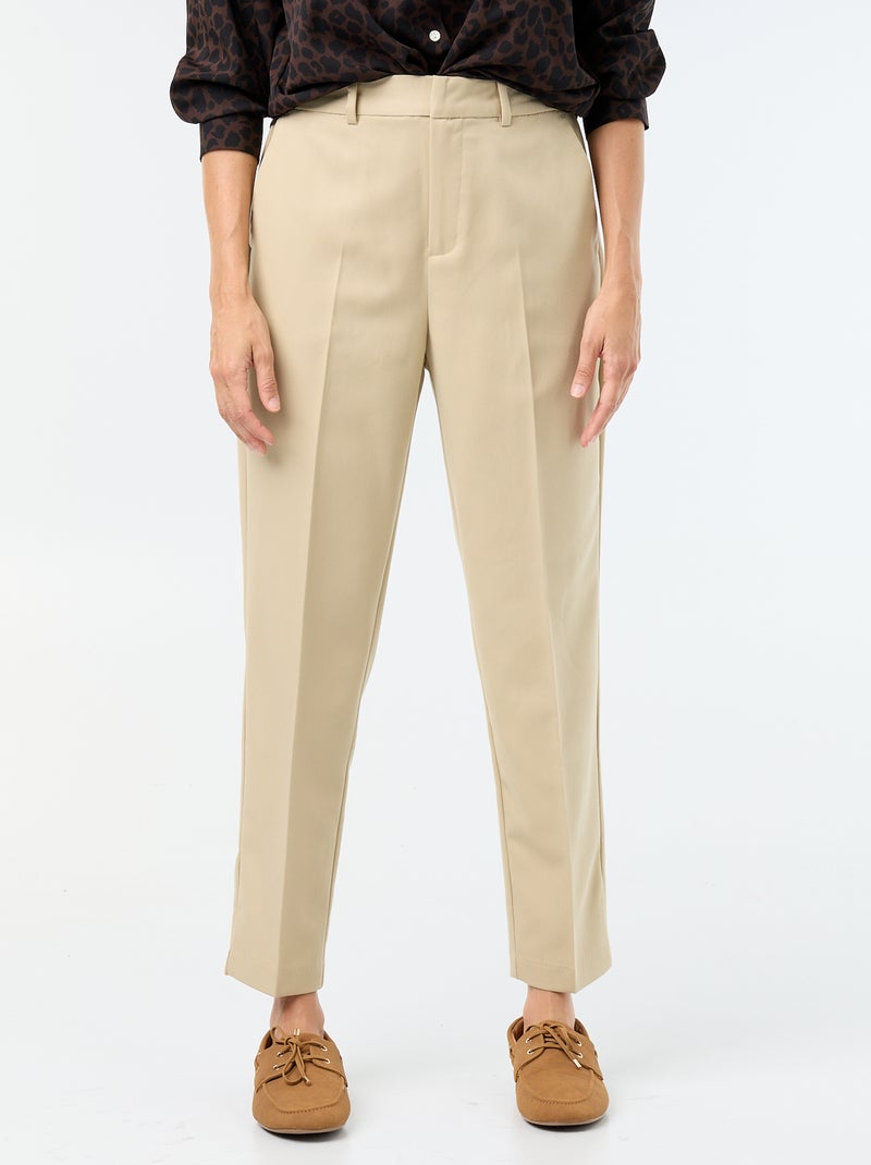 Vaquero pitillo liso con 2 bolsillos Beige - Kiabi