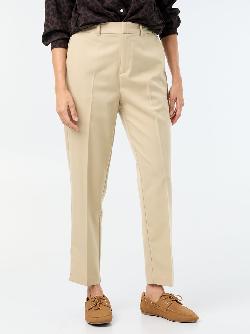 Vaquero pitillo liso con 2 bolsillos Beige - Kiabi