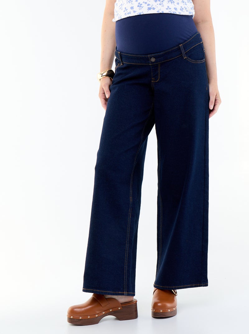 Vaquero premamá wide leg Azul - Kiabi