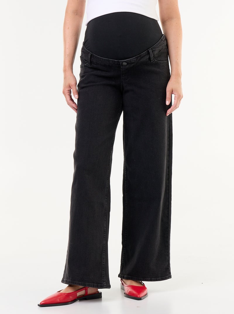 Vaquero premamá wide leg Negro - Kiabi