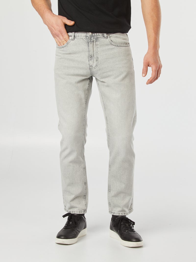 Vaquero recto con 5 bolsillos - L30 GRIS - Kiabi