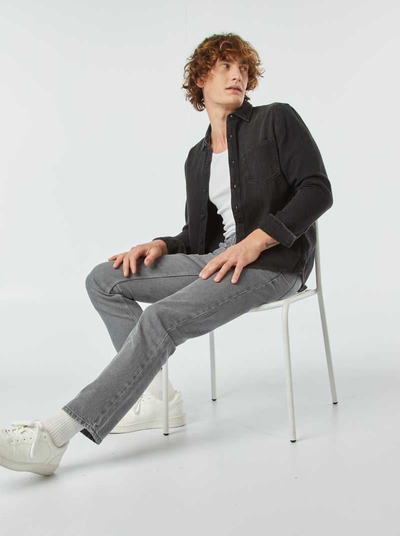 Vaquero recto con 5 bolsillos - L30 GRIS - Kiabi